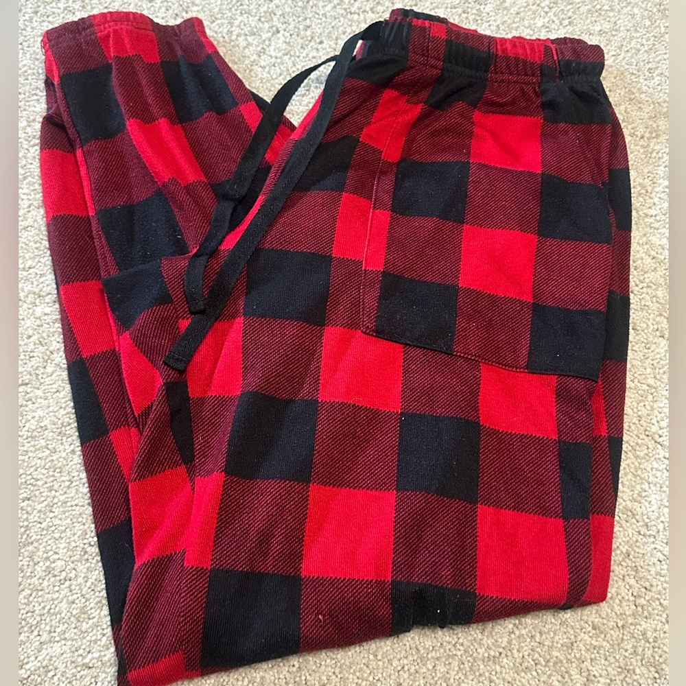 Red and Black Plaid Pajama Pants